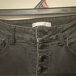 SO Black Button-Up Straight Leg Jeans